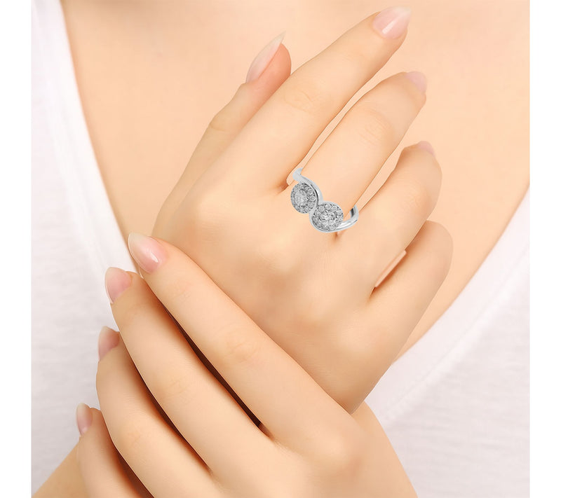 Affinity Gems Moissanite Halo Ring, Sterling Silver — View 7