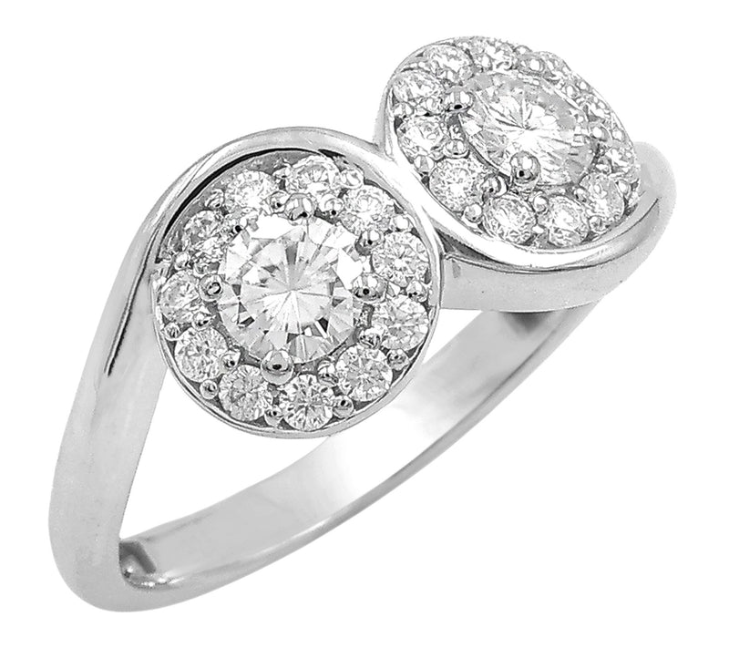 Affinity Gems Moissanite Halo Ring, Sterling Silver — Main view