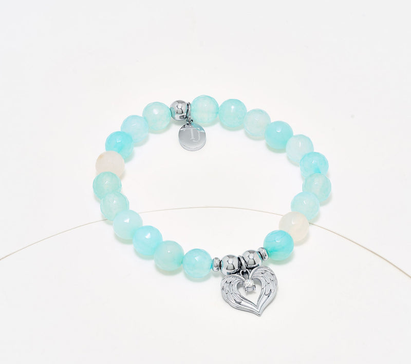TJ by T.Jazelle Gemstone Beaded Bracelet Stainless Steel — View 13