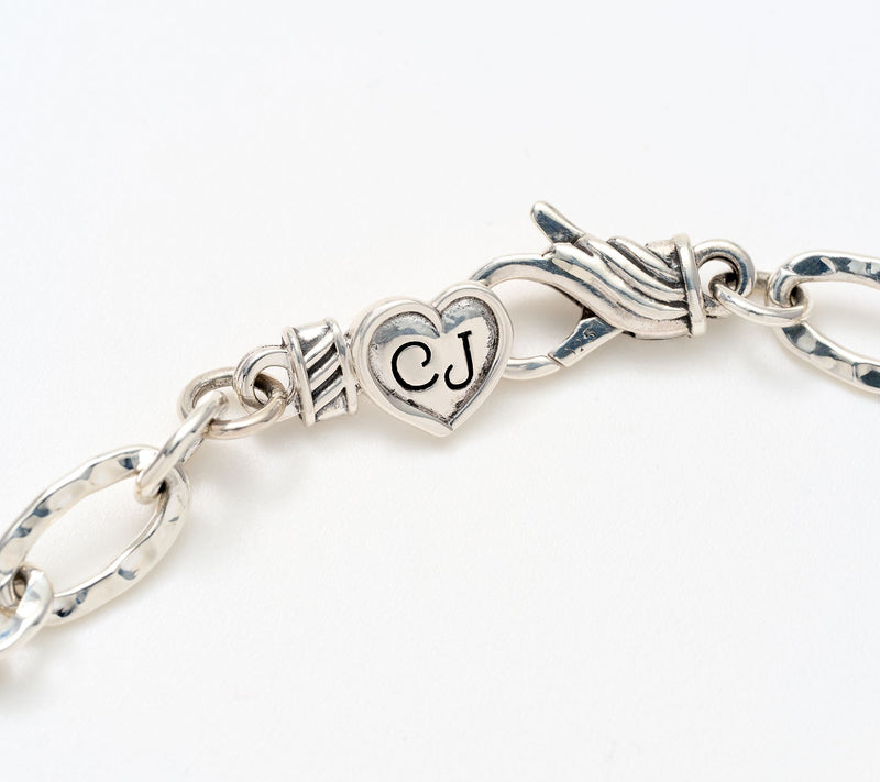 Christian James by Scott Grimes Sterling Silver Hammered Link Bracelet 8.5g — View 2