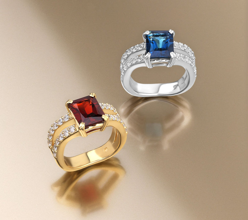 Christian James by Scott Grimes Sterling Silver Radiant Cut Gemstone Ring — View 6