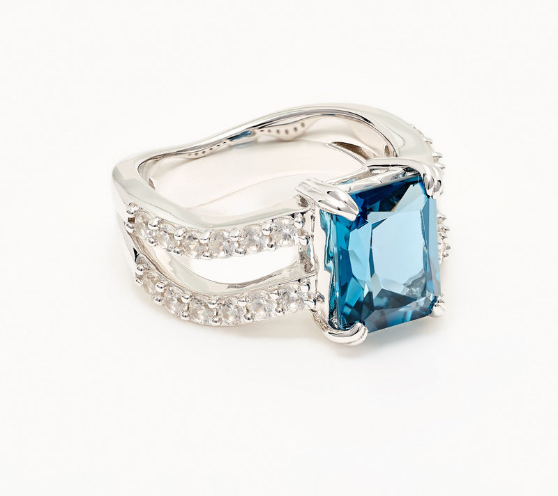 Christian James by Scott Grimes Sterling Silver Radiant Cut Gemstone Ring — Main view