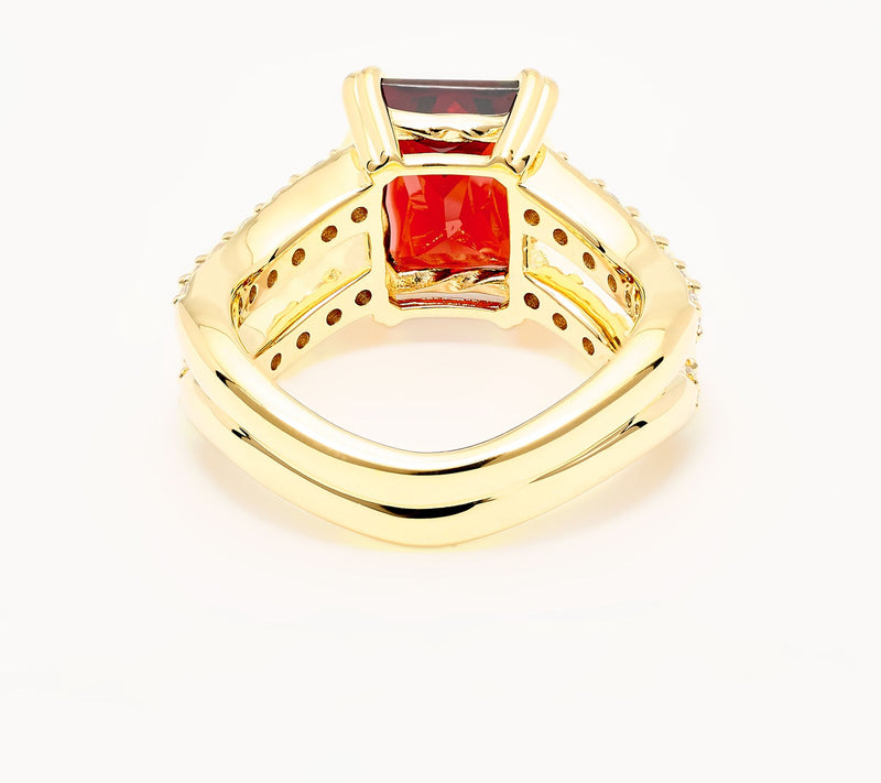 Christian James by Scott Grimes 14K Gold Clad Radiant Cut Gemstone Ring — View 3