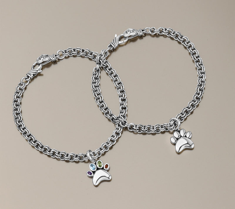 Christian James by Scott Grimes Sterling Silver Paw Print Charm Bracelet — View 4