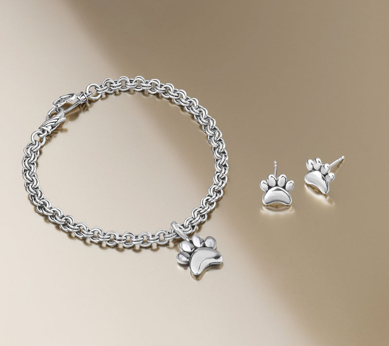 Christian James by Scott Grimes Sterling Silver Paw Print Charm Bracelet — View 3