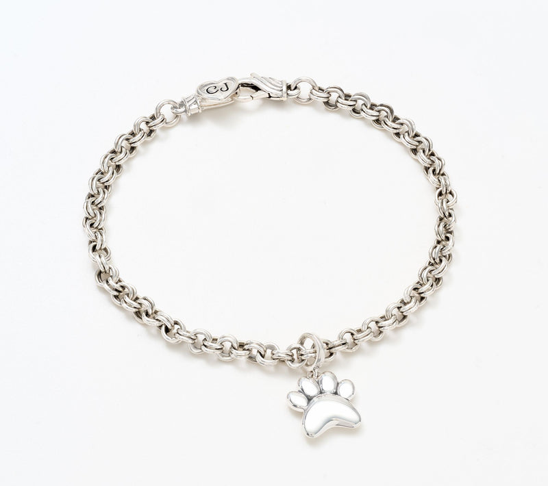 Christian James by Scott Grimes Sterling Silver Paw Print Charm Bracelet — Main view