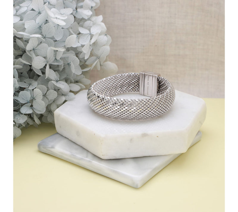 Ariva Sterling Silver Mesh Magnetic Bracelet — View 4
