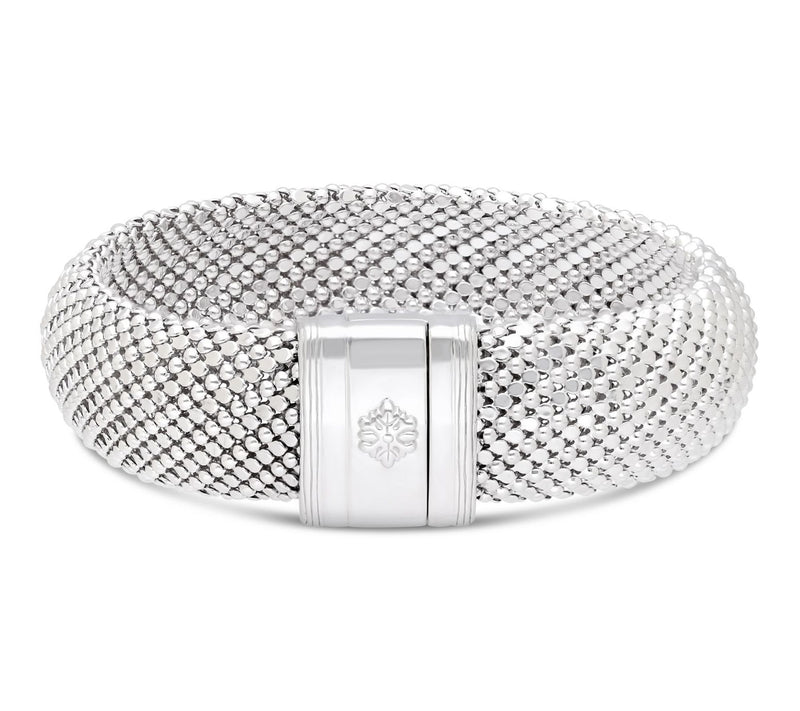 Ariva Sterling Silver Mesh Magnetic Bracelet — View 2