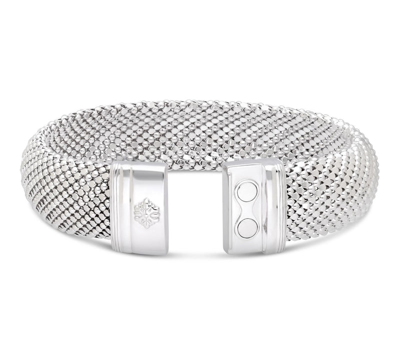 Ariva Sterling Silver Mesh Magnetic Bracelet — View 3