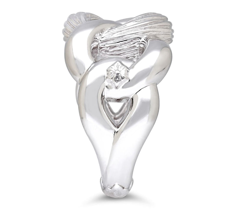 Ariva Sterling Silver Silk Textured Link Ring — View 3