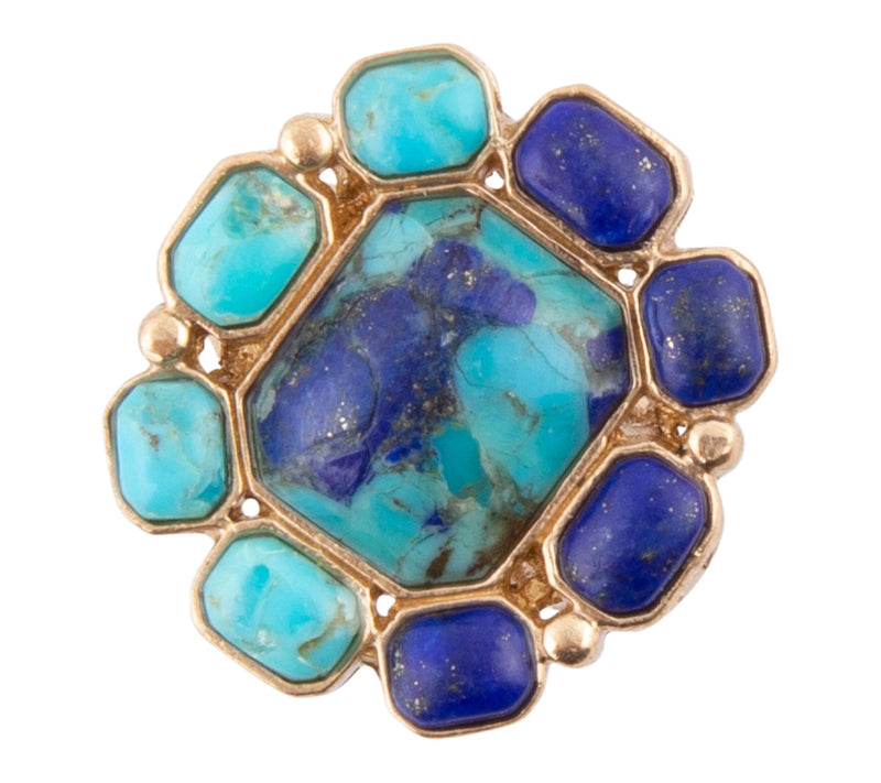 Barse Artisan Crafted Duality Blue Lapis & Turquoise Ring — View 7