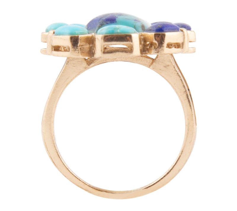 Barse Artisan Crafted Duality Blue Lapis & Turquoise Ring — View 2