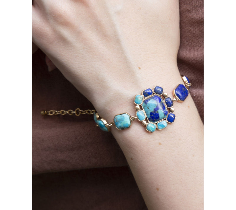 Barse Artisan Crafted Duality Blue Lapis & Turquoise Bracelet — View 5