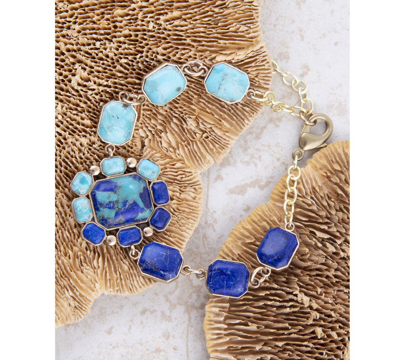 Barse Artisan Crafted Duality Blue Lapis & Turquoise Bracelet — View 4
