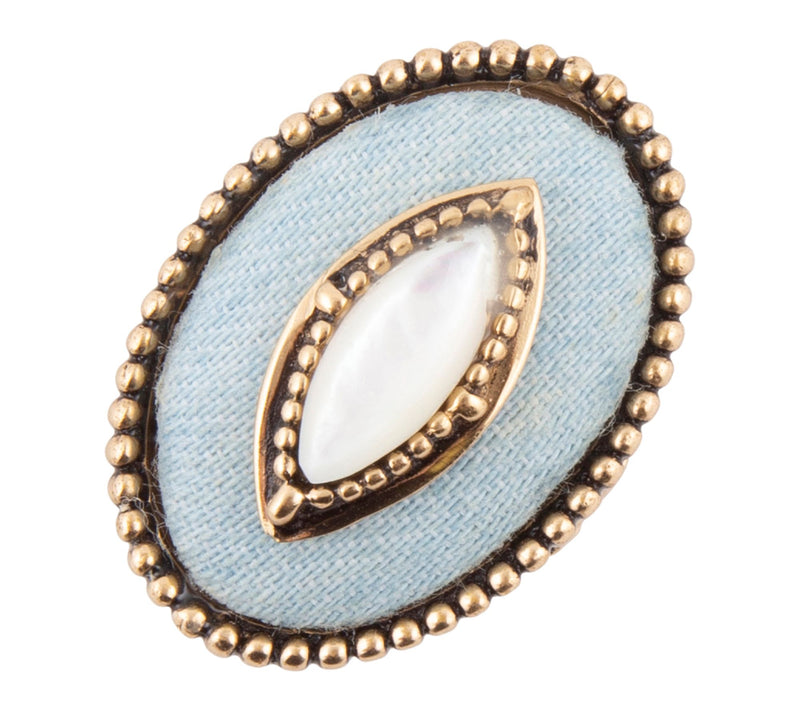 Barse Artisan Crafted White Mother of Pearl Statement Ring — View 6