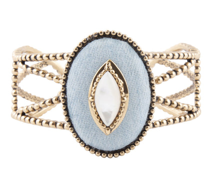 Barse Artisan Crafted White Mother of Pearl Cuff Bracelet