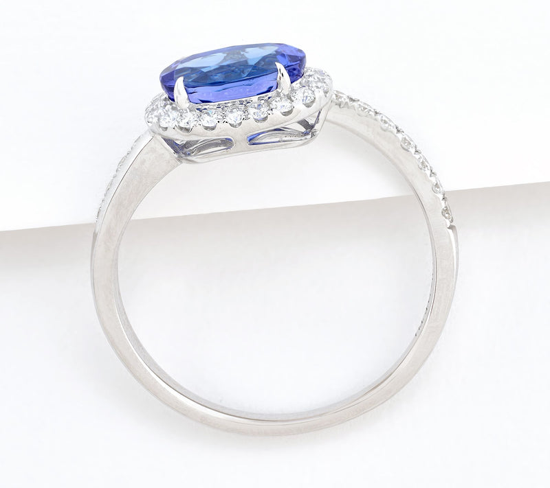 Pure Tanzanite by Jeff Moseley 1.43 cttw East West Accent Ring, 18K Gold — View 3