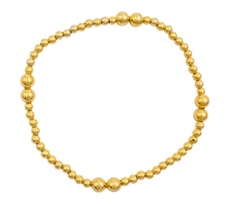 14K Gold Plated Bead Stretch Bracelet — View 3