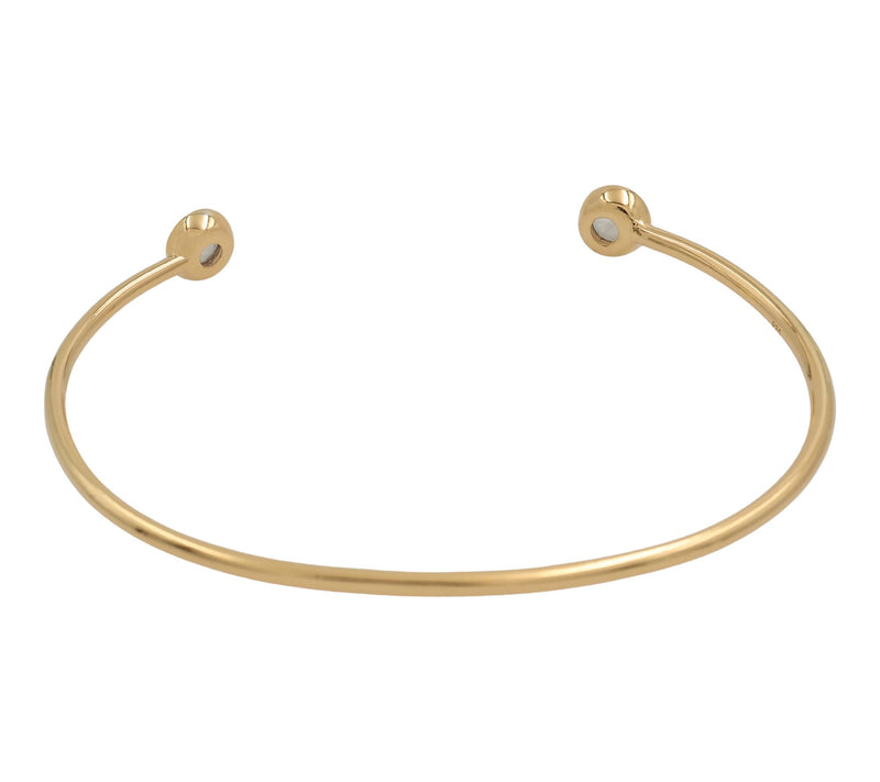 Affinity Gems Moonstone Open Bangle, 14K Gold Plated — View 3