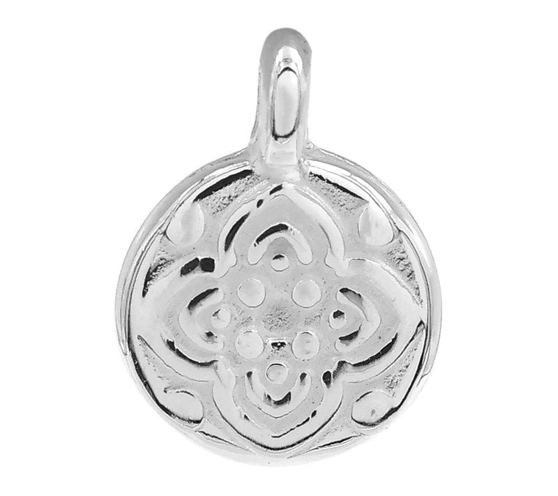 Artisan Crafted Textured Pendant, Sterling Silver — Main view