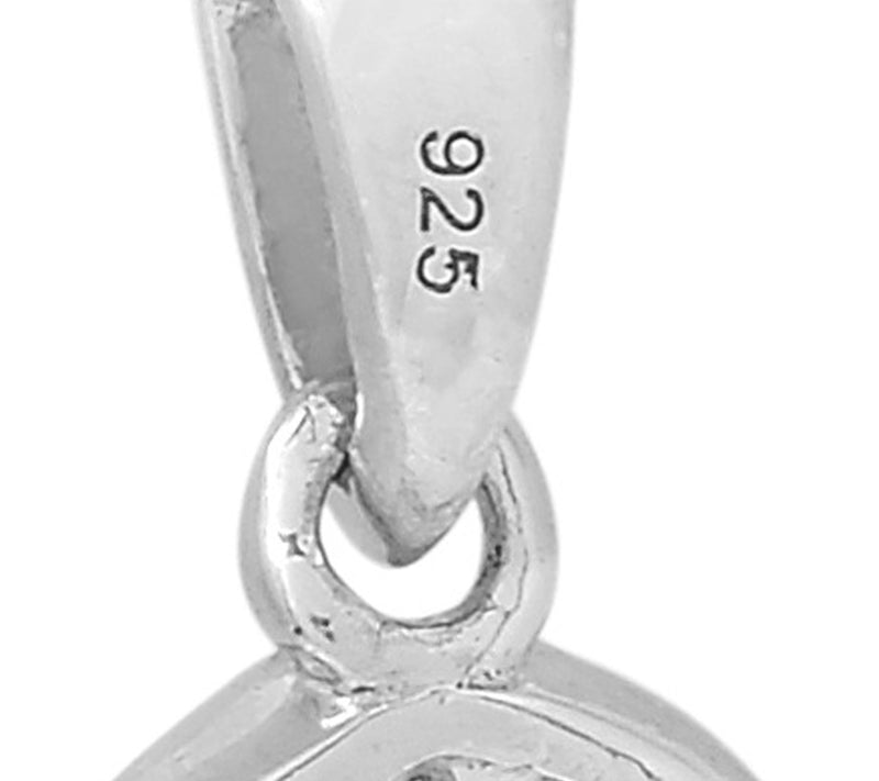 Affinity Gems Dyed Emerald & Zircon Pendant, Sterling — View 5