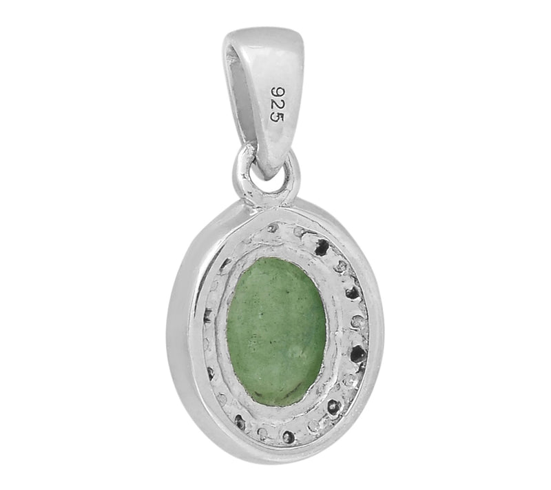 Affinity Gems Dyed Emerald & Zircon Pendant, Sterling — View 4