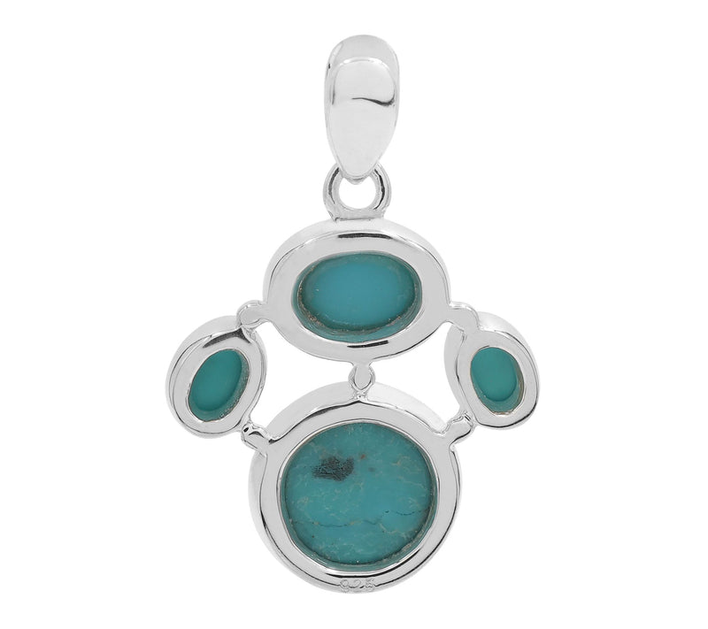 Affinity Gems Oval & Round Turquoise Pendant, Sterling Silver — View 4