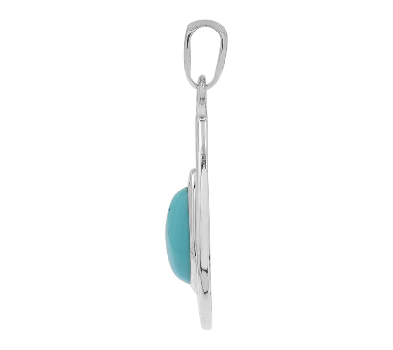 Affinity Gems Turquoise Pear Solitaire Pendant,Sterling — View 3