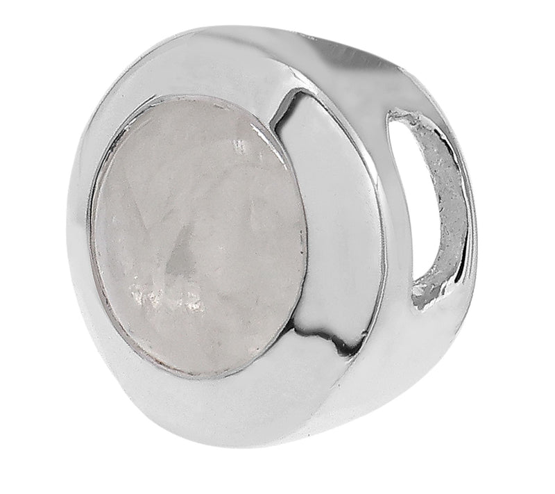 Affinity Gems Rainbow Moonstone Round Pendant,Sterling — View 2