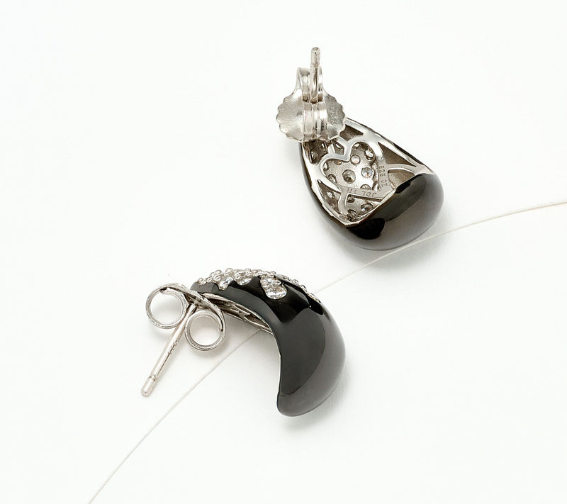Diamonique x Jennifer Miller Pear Teardrop Shaped Earrings Sterling Silver — View 8