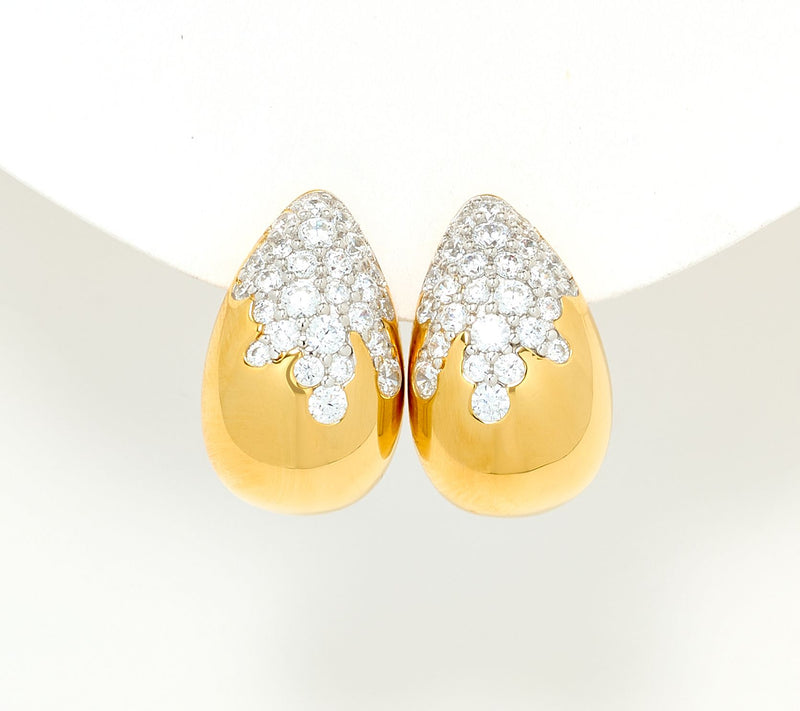 Diamonique x Jennifer Miller Pear Teardrop Shaped Earrings Sterling Silver — View 7