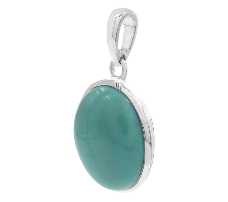 Affinity Gems Sleeping Beauty Turquoise Oval Pendant, Sterling — View 2
