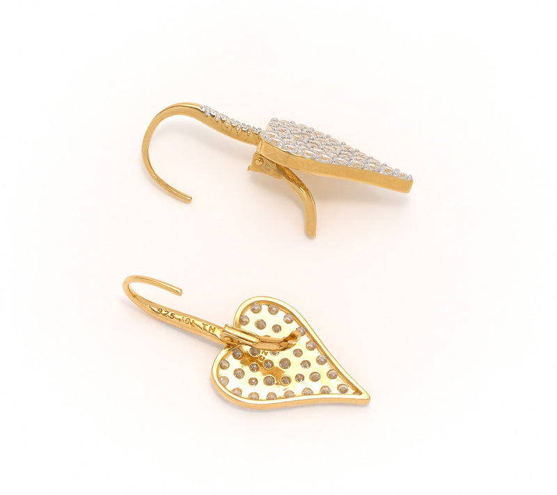 Diamonique x Jennifer Miller Pave Heart Earrings, Sterling Silver — View 2