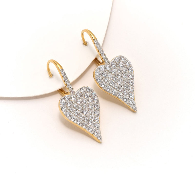 Diamonique x Jennifer Miller Pave Heart Earrings, Sterling Silver — View 7