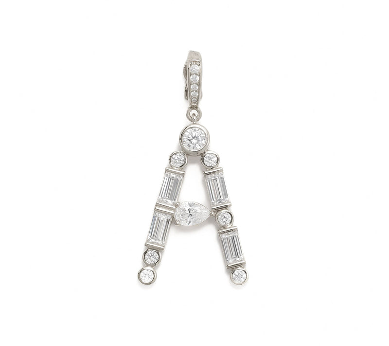Diamonique x Lulu Frost Initial Charm Enhancer, Sterling Silver — Main view