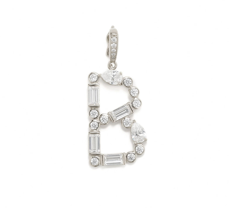 Diamonique x Lulu Frost Initial Charm Enhancer, Sterling Silver — View 31
