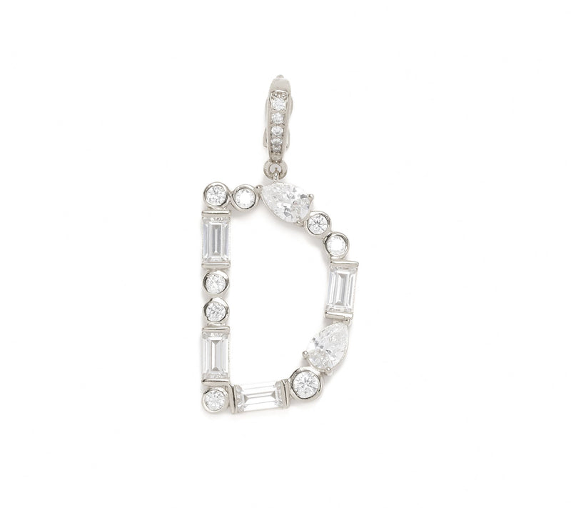 Diamonique x Lulu Frost Initial Charm Enhancer, Sterling Silver — View 33