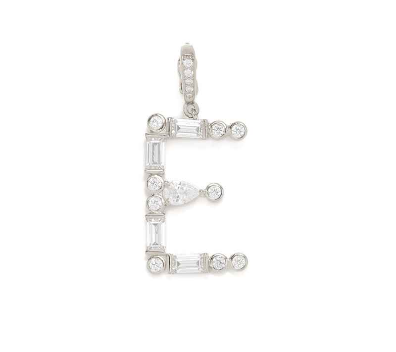 Diamonique x Lulu Frost Initial Charm Enhancer, Sterling Silver — View 34