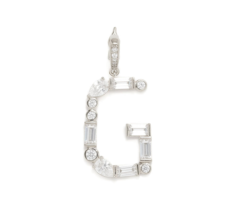Diamonique x Lulu Frost Initial Charm Enhancer, Sterling Silver — View 36