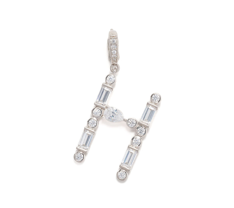 Diamonique x Lulu Frost Initial Charm Enhancer, Sterling Silver — View 37