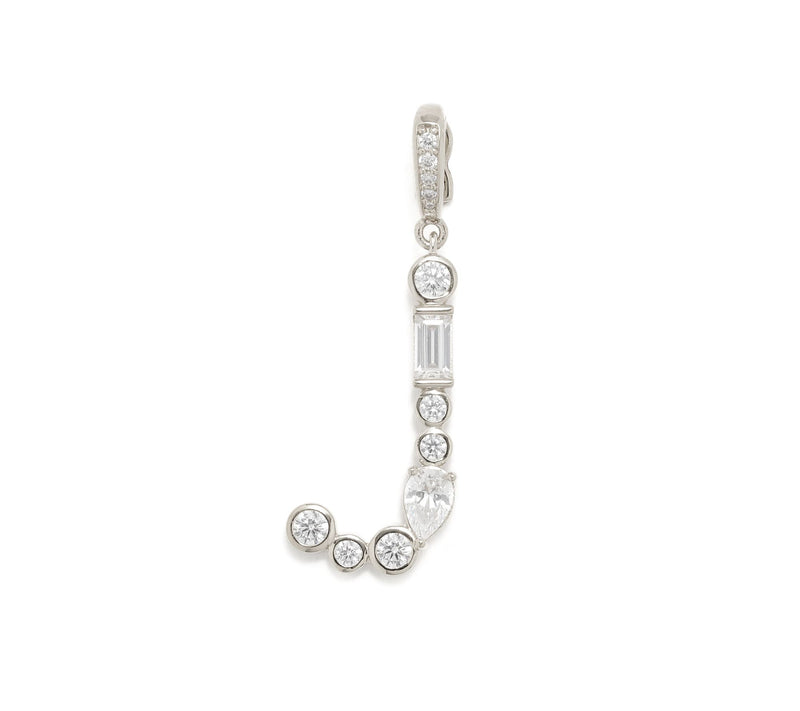 Diamonique x Lulu Frost Initial Charm Enhancer, Sterling Silver — View 39
