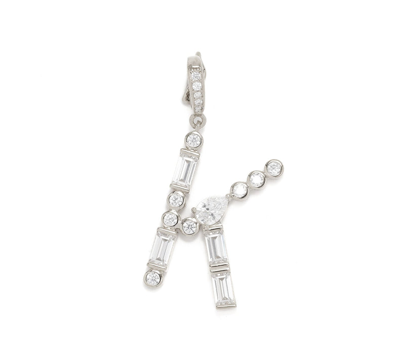 Diamonique x Lulu Frost Initial Charm Enhancer, Sterling Silver — View 40