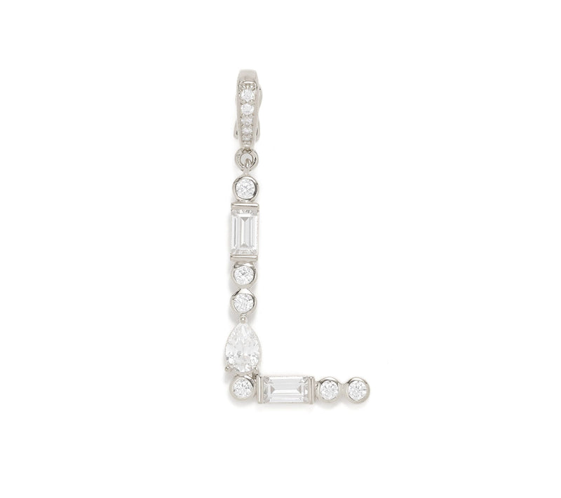 Diamonique x Lulu Frost Initial Charm Enhancer, Sterling Silver — View 41