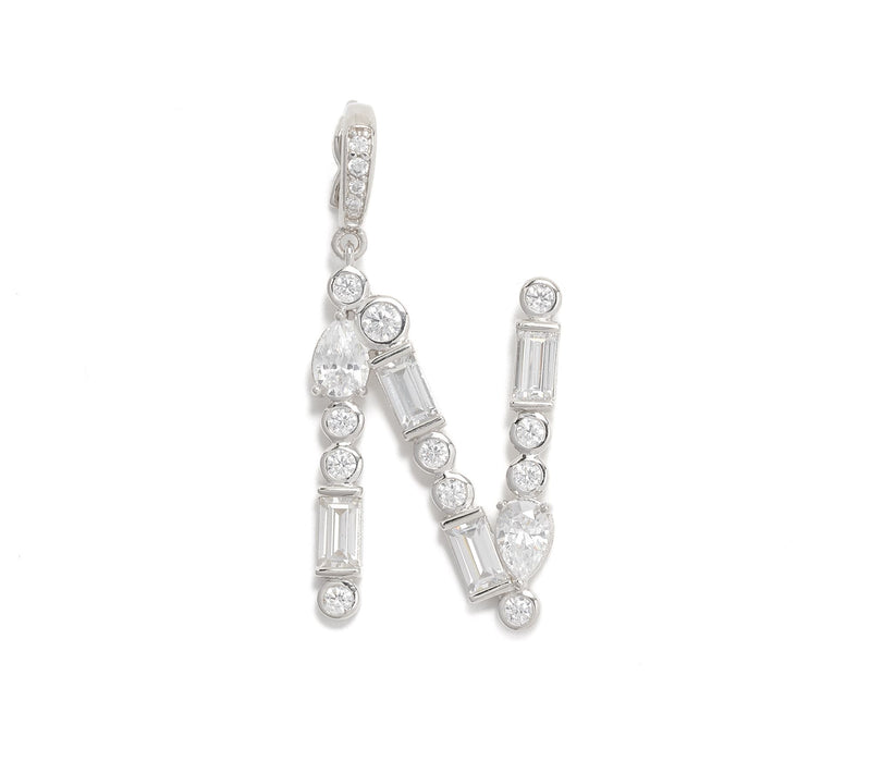 Diamonique x Lulu Frost Initial Charm Enhancer, Sterling Silver — View 43