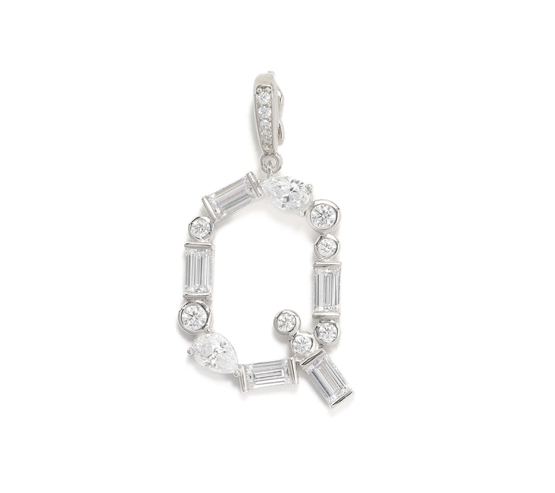 Diamonique x Lulu Frost Initial Charm Enhancer, Sterling Silver — View 46