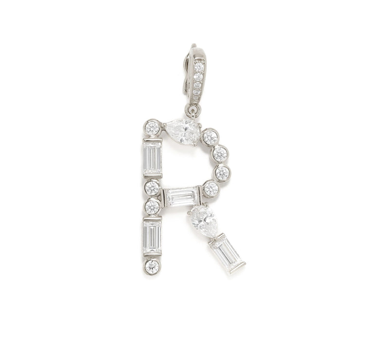 Diamonique x Lulu Frost Initial Charm Enhancer, Sterling Silver — View 47