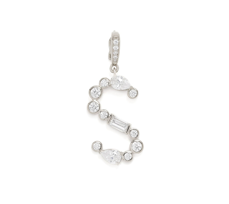 Diamonique x Lulu Frost Initial Charm Enhancer, Sterling Silver — View 48