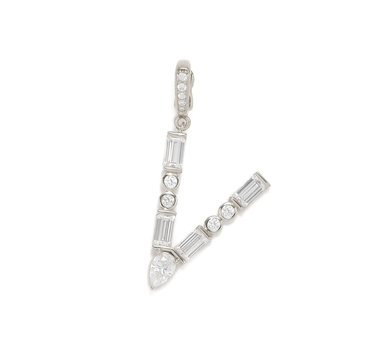 Diamonique x Lulu Frost Initial Charm Enhancer, Sterling Silver — View 51