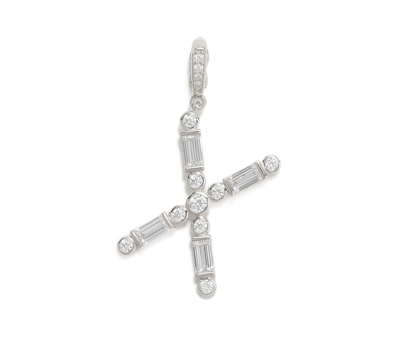 Diamonique x Lulu Frost Initial Charm Enhancer, Sterling Silver — View 53