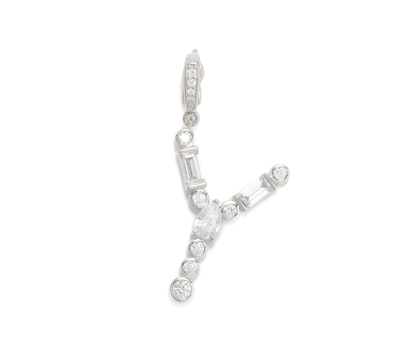 Diamonique x Lulu Frost Initial Charm Enhancer, Sterling Silver — View 54